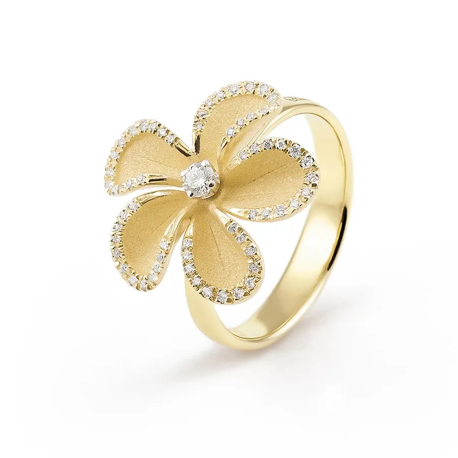 Cherry Bloom ring with diamond edge – Cammilli Firenze