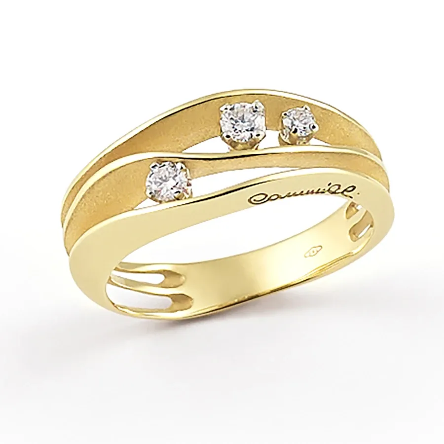 Dune wave ring with diamonds – Cammilli Firenze