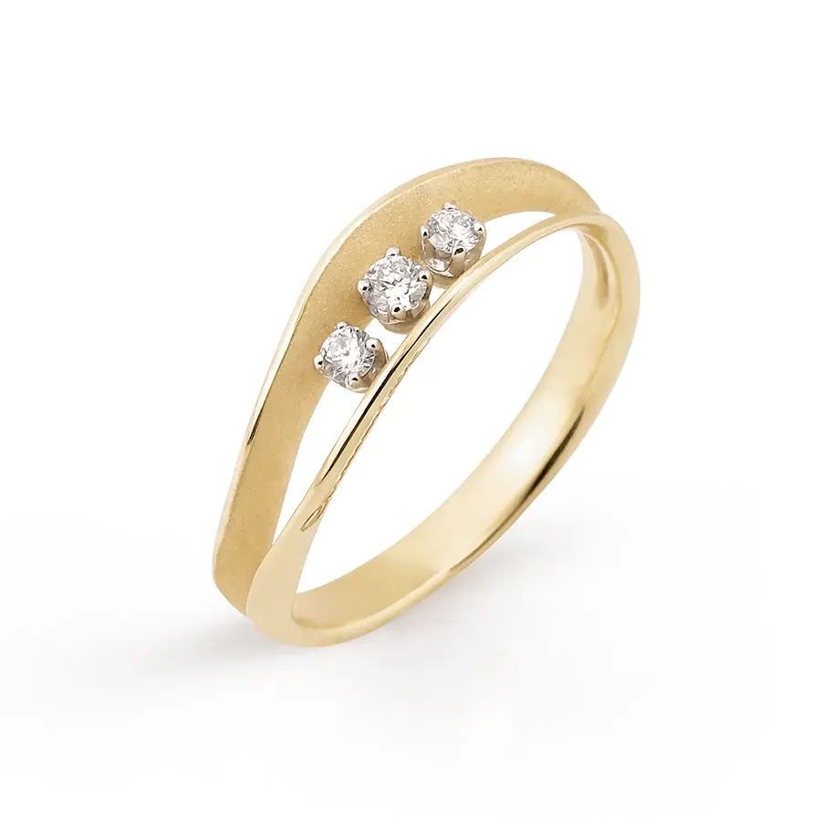 Slim Dune ring with three diamonds – Cammilli Firenze
