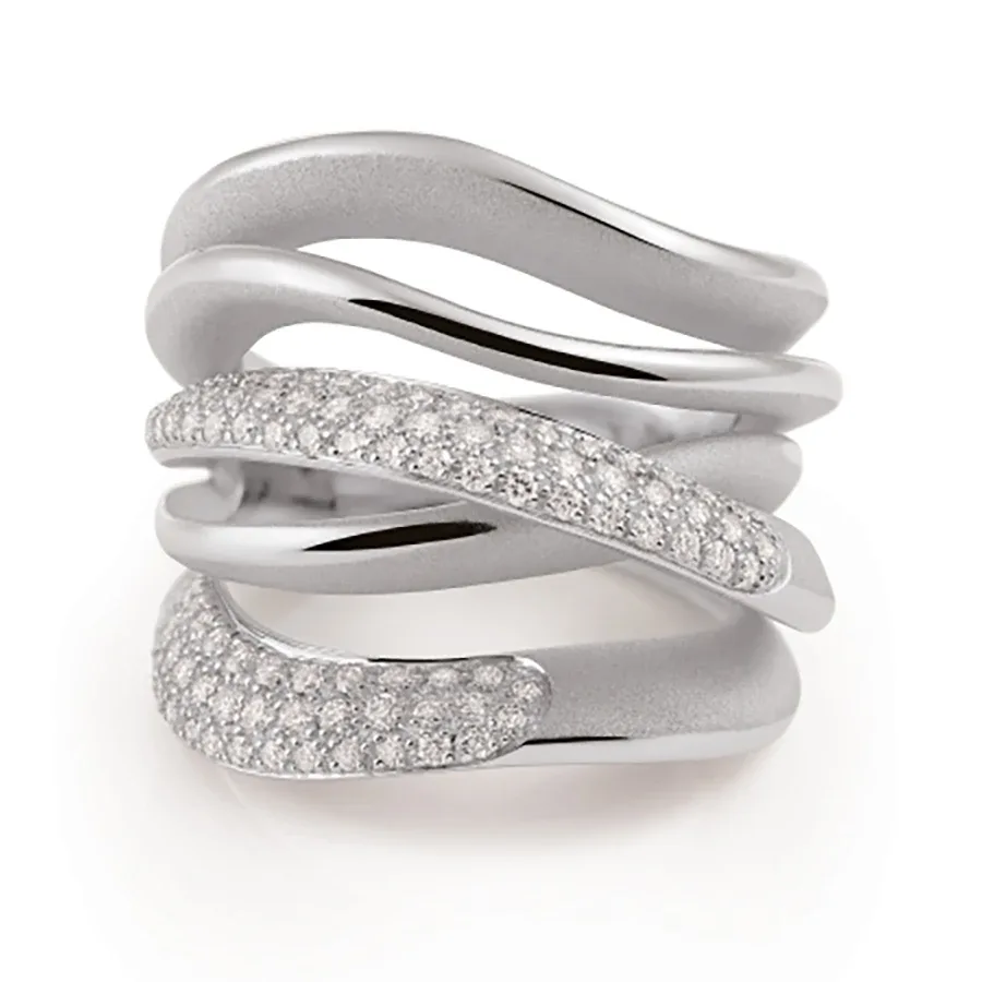Anello Firenze Galaxy, oro White Ice – Cammilli Firenze