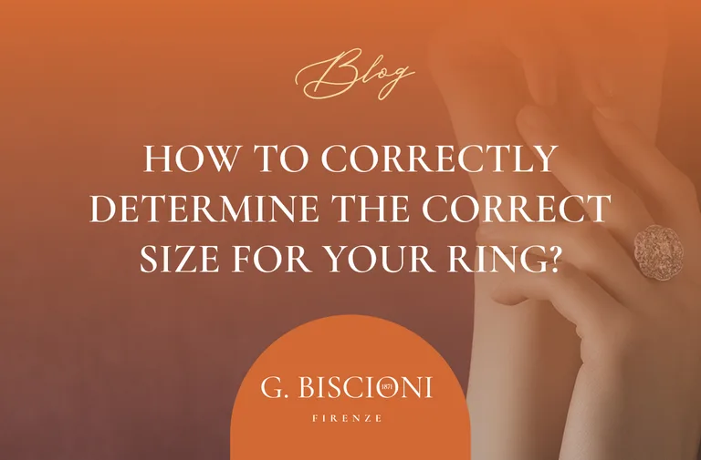 Cover blog post su come determinare misura anello con logo Biscioni Gioielli