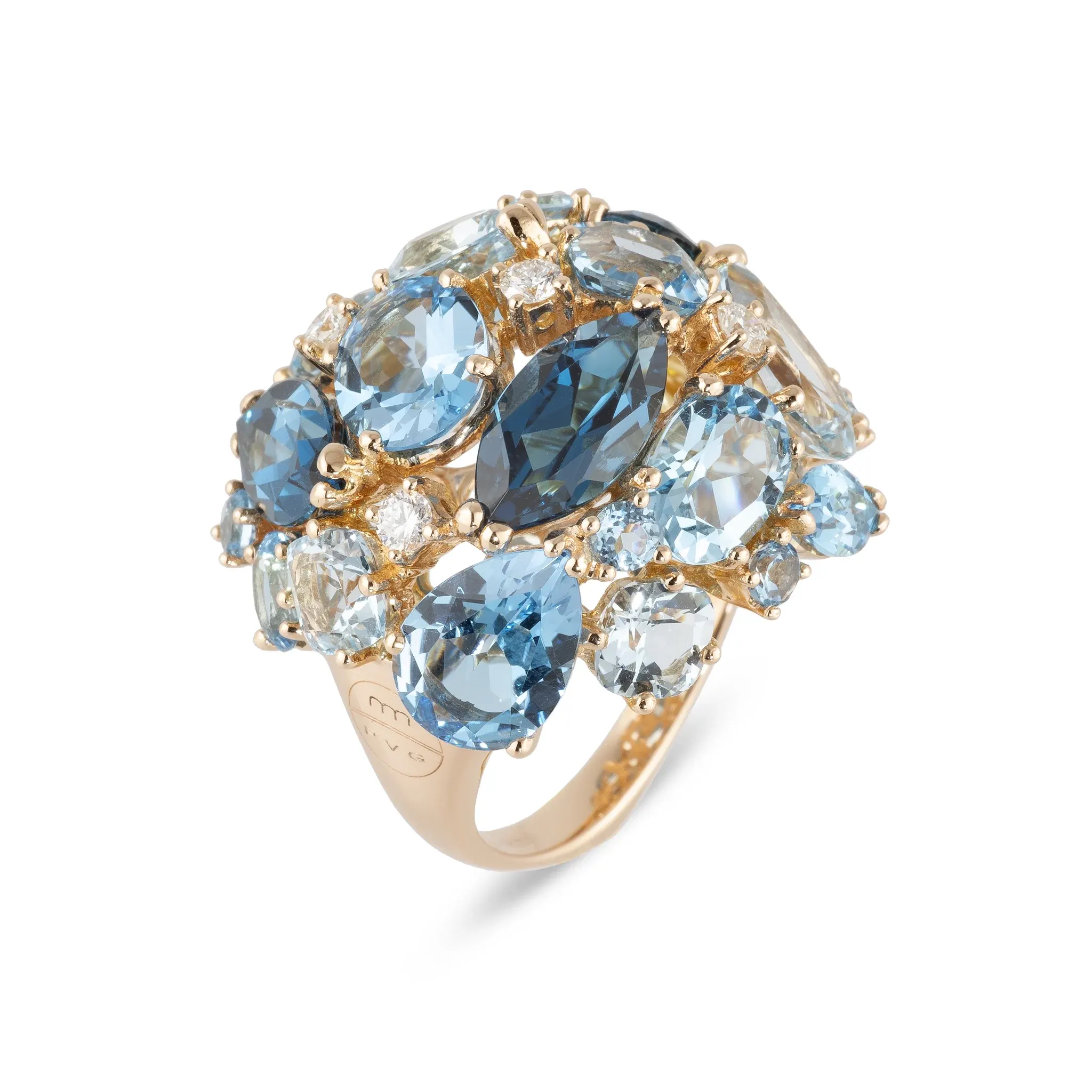 Iris cluster ring with topaz – Ponte Vecchio Gioielli