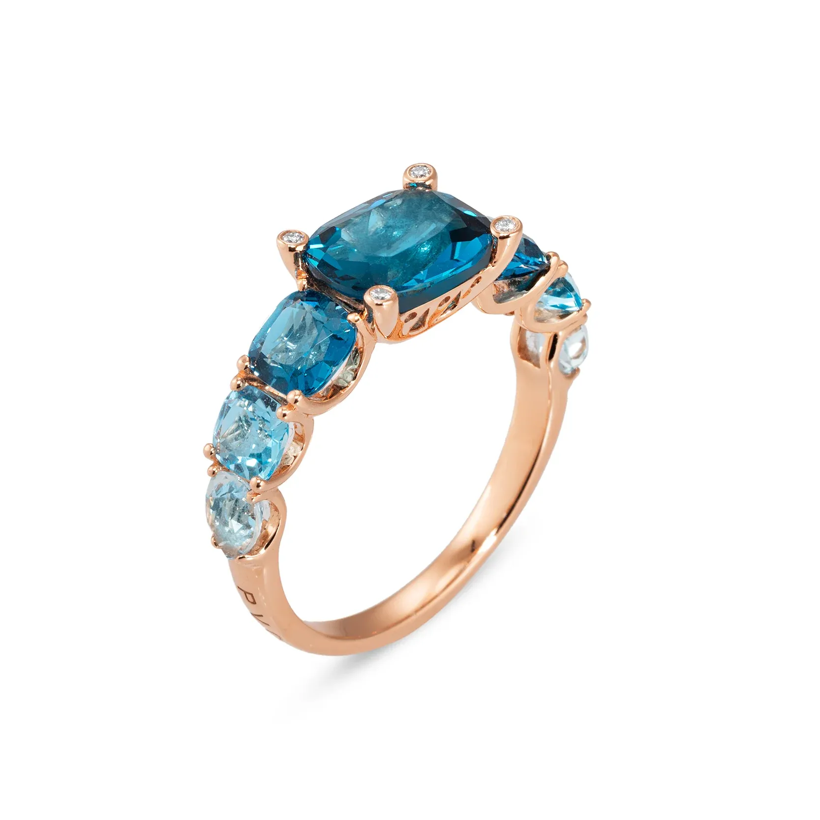 Iris ring with London Blue and Sky Blue topaz – Ponte Vecchio Gioielli
