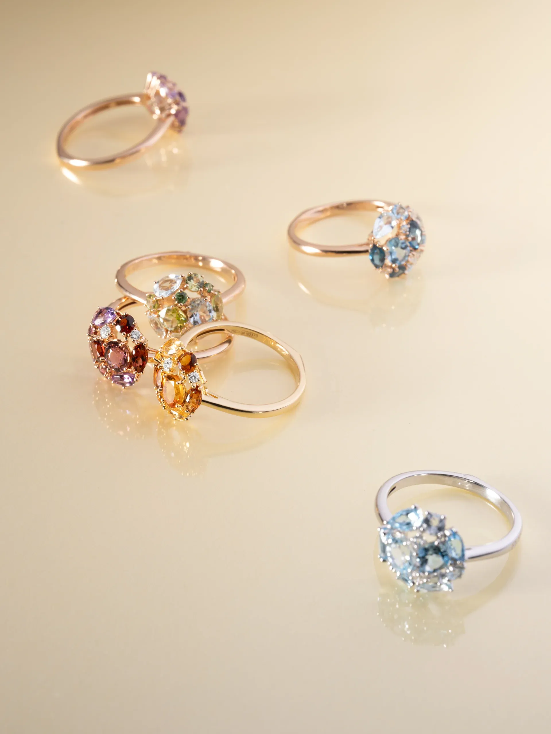Iris collection rings in rose gold and white gold – Ponte Vecchio Gioielli