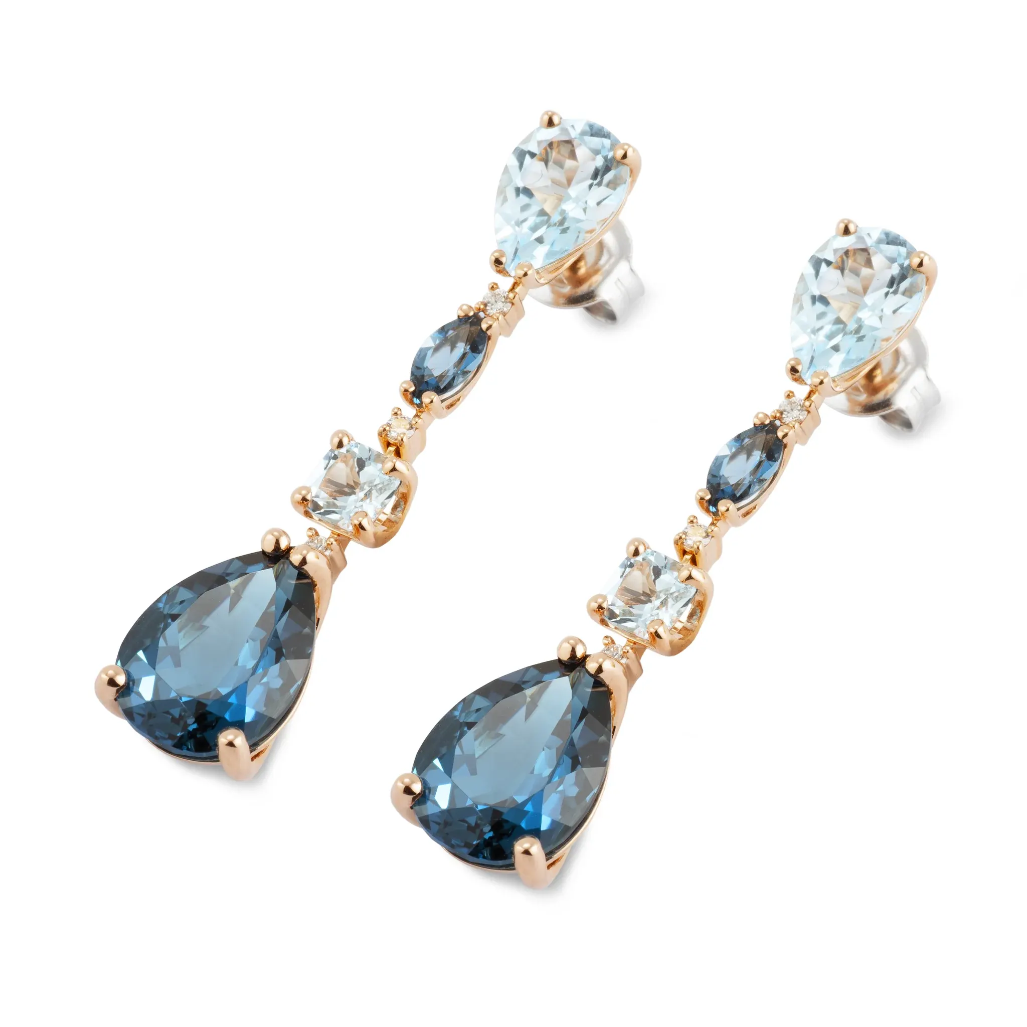 Iris drop earrings with topaz – Ponte Vecchio Gioielli